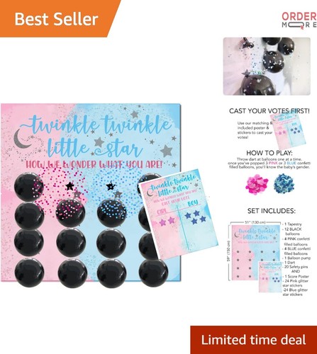 Baby Gender Reveal Party Supplies Pack Balloons Dart Game Vote Poster
