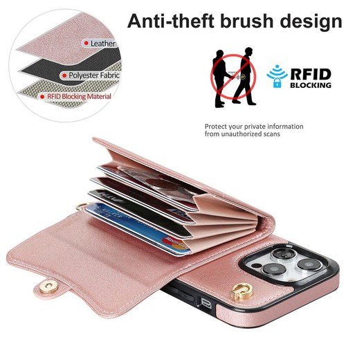 Leder Kartenhalter Geldbörse Etui für iPhone 15 14 13 Pro Max 12 XR Schlüsselband Abdeckung - Bild 11 von 18