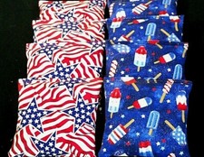 USA Patriotic FIREWORKS BOMB POPS Stars n Stripes 8 ACA Reg. Cornhole Bean Bags