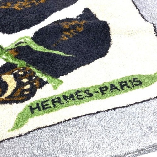 HERMES Paris Cotton Beach Towel Bath Mat Towel panda Gray bamboo from Japan - Picture 5 of 10