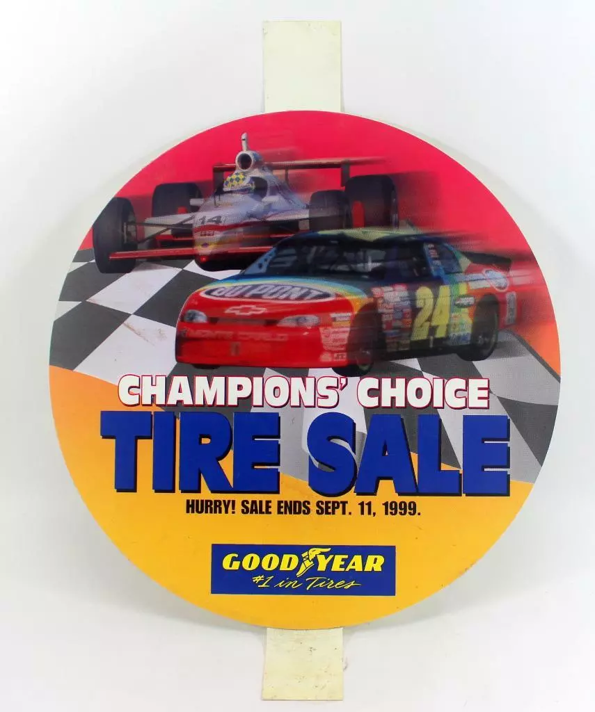 Vintage 1999 NASCAR Jeff Gordon Champions Choice Goodyear Tire Insert Display