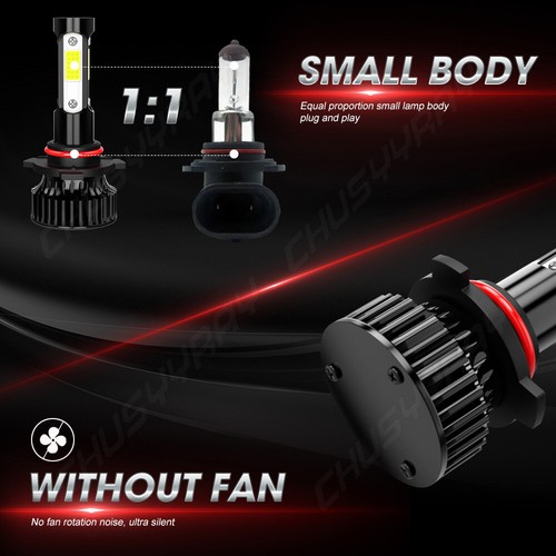 FOR Chrysler Pacifica 2017-2020 4pcs 9005 LED Headlight High Low Beam Bulbs Kit - Picture 12 of 14