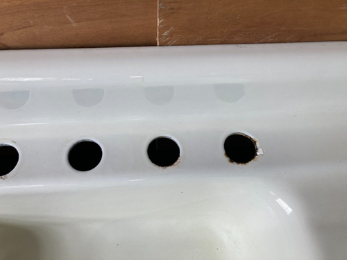 Vtg Mid Century 60" Cast Iron Porcelain Single Basin Kitchen Farm Sink 38-25E - Picture 7 of 19