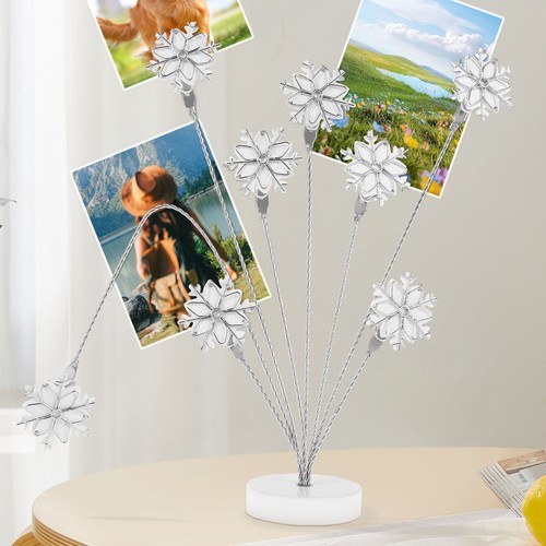 Snowflake Tree Gift Card Holder Photo Tree Holder Clip 8 Branch Picture LiTHT - Picture 7 of 11