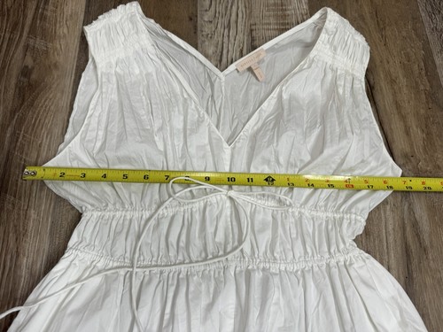 Rebecca Taylor White Day Dress Broomstick Pleated Fit And Flare Size 6 - Picture 7 of 10