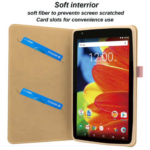 Funda tipo folio con soporte para tableta RCA 7 Voyager y RCA Voyager II 7 Pro 7 pulgadas - Imagen 33 de 37