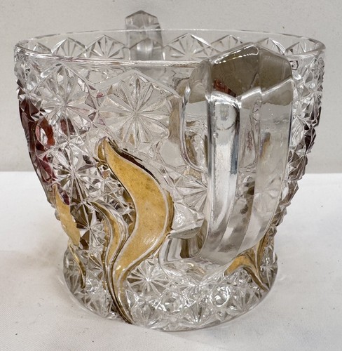Antique Indiana Glass Flower Medallion Pattern #158 Glass Sugar Bowl Early 1900 - Picture 6 of 13