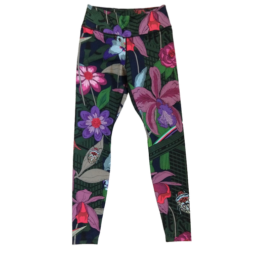 Nike One Icon Leggings Size M New Tropical Print Workout 7/8 Length Womens Loud - Picture 3 of 9