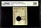 Conneticut Colonial Currency 1780 Pmg 58 Revolution Independence United States