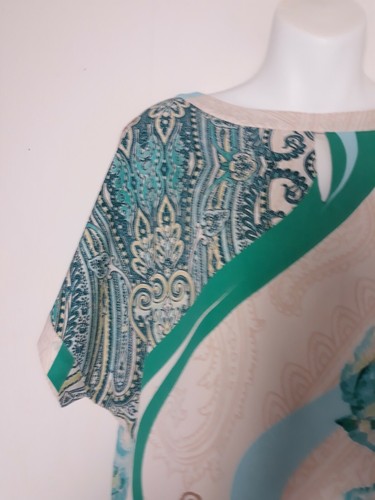 Chico's Women's Blouse size 0,  turquoise,  polyester, spandex - Picture 4 of 11