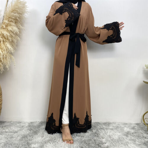 Abito maxi kimono aperto donna Ramadan Dubai Abaya abito islamico caftano arabo - Foto 19 di 97