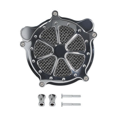 Black Air Filter Intake System for Harley Dyna 00-17 Softail 2000-2015 Aluminum - Foto 9 di 12