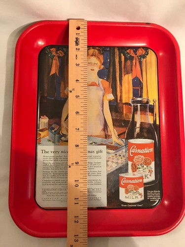 Carnation Serving Tray 10.5x13 Vintage Advertising Historic Tray Collection - Picture 11 of 11