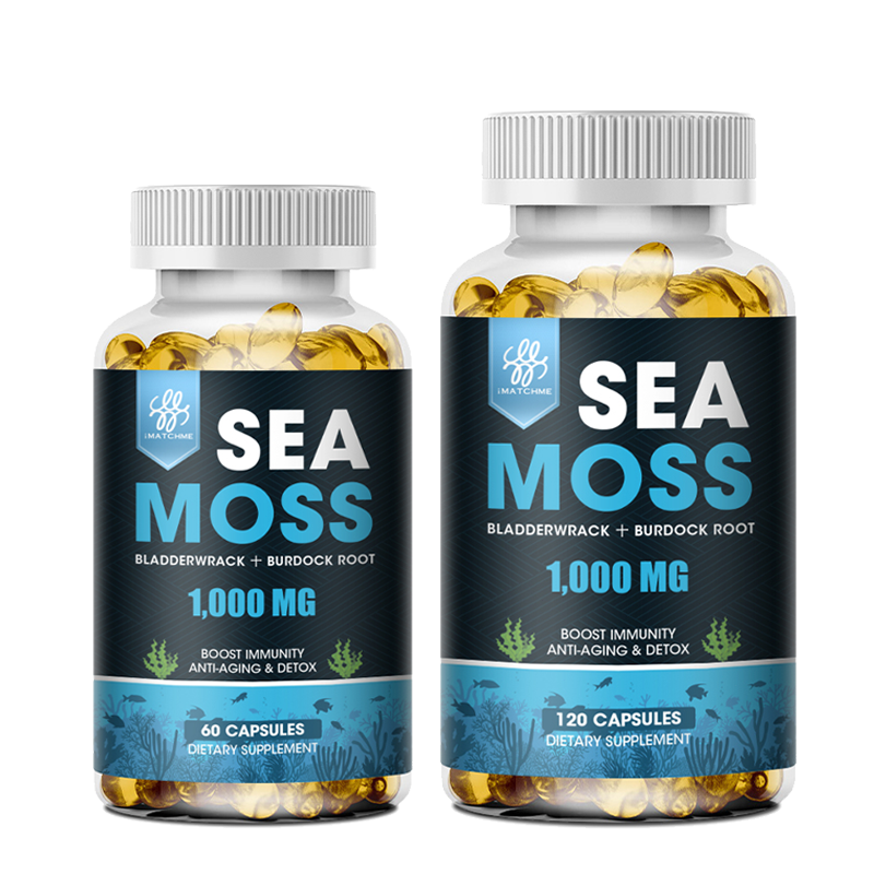 Organic Sea Moss 2250mg, Seamoss Advanced with Bladderwrack & Burdock Root, Sea Moss