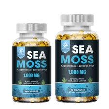 Organic Sea Moss 1000mg, Irish Moss, Bladderwrack Supplement 60/120 Capsules