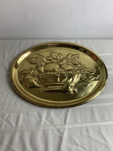 Pressed Tin Wall Art Plate Mid Century Colonial Decor Vintage England Decor 20” - Picture 13 of 14