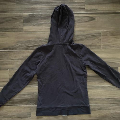 Giacca con cappuccio zip intera gigante americana donna piccola grigia cotone elasticizzato made in USA - Foto 3 di 7