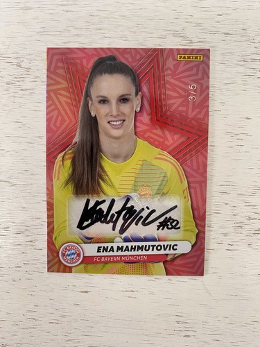 Ena Mahmutovic 3/5 RED PARALLEL Auto Panini Frauen Bundesliga 24/25 Bayern RARE