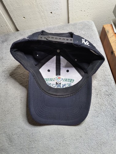 RARE Vintage Enron Field Houston Hat Baseball Game Yankee MLB Baseball Navy - Picture 5 of 6