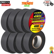 Wire Harness Tape 7 Rolls-Total 328 FT, Polyester Fabric,Flame Retardant,at 257℉
