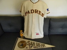 Steve Arlin/ CORKINS 1969 San Diego Padres GAME USED HOME Flannel Jersey MEARS