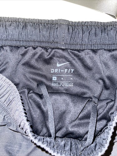 NEW Nike Women's Dri Fit Black Gray Running Shorts STandard Fit Short MEDIUM M - Picture 2 of 3