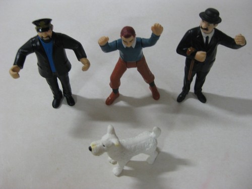 LOTE 4 MUÑECOS TINTIN-MILU-HADOCK-FERNANDEZ-McDONALDS 2011 ALTURA 5-9 CMS - Imagen 2 de 3