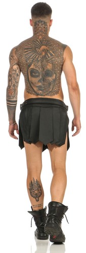 *XS-XXXL* Falda de gladiador de cuero auténtico falda escocesa negra nueva hebillas cuero-joe  - Imagen 8 de 9