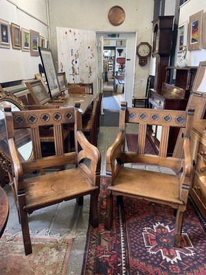 Pair Of Antique Gothic Church Chairs. Pugin Style C.1880 1900 eBay