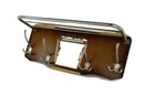 Vintage Wall Coat Rack Shelf Mid Century Modern Railroad Industrial Wood Chrome 