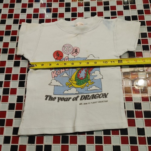 Vtg 80's 1988 Kids Hong Kong Kung Fu MEDIUM T-shirt ~ Year of the Dragon - Picture 9 of 11