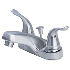 Classic Two Handle Centerset Lavatory Faucet with Pop-up Drain Brushed Nickel