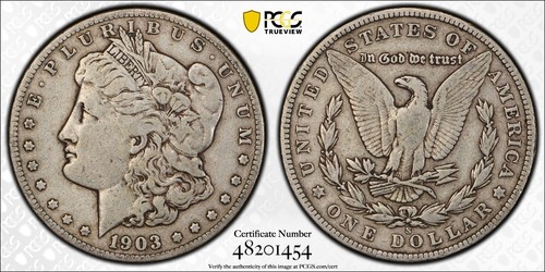 1903-S Morgan Silver Dollar $1 Coin - Graded PCGS F15 - Picture 4 of 4