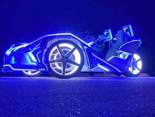 8PCS 4FT Dream Color CHASING Strip Slingshot For 15.5" Tire Rim Light Motorcycle - Picture 9 of 12