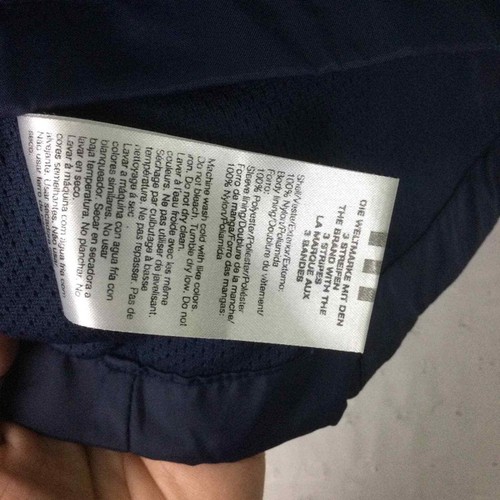 Adidas Blue White Three Stripe Embroidered Logo Lightweight Nylon Youth Jacket - Picture 7 of 12
