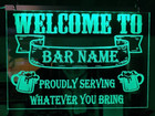 mancave Bar open led sign light up bar Personalised garden bar neon style