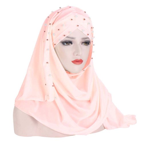 Women Amira One Piece Turban Hijab Hat Islam Muslim Headscarf Prayer Wrap Shawls - Picture 56 of 67