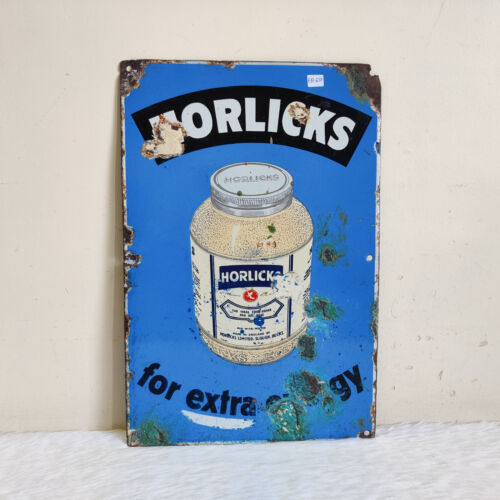 1930s Vintage Horlicks Food Drink Advertising Enamel Sign Board England EB637 - Picture 5 of 6
