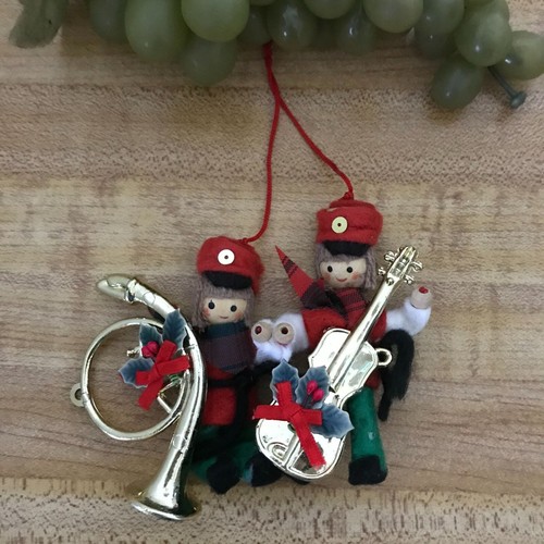 #1066 Christmas Tuba Chelo band players ornaments 3.25 X 4 - Picture 7 of 8