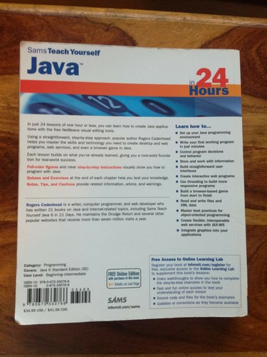 Sams Teach Yourself Java in 24 Hours by Rogers Cadenhead (Paperback, 2009) - Imagen 2 de 2
