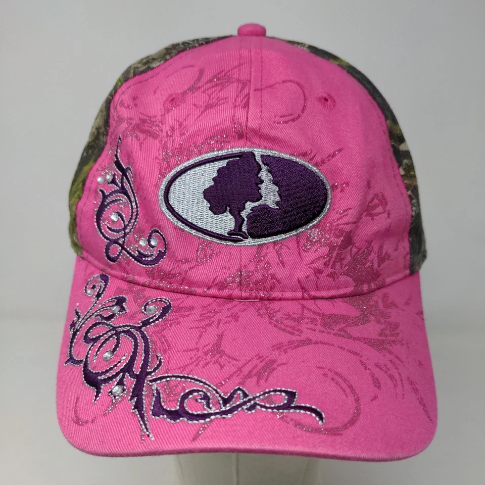 Signatures Girl's Strapback Hat Pink Camo Embroidered Logo Adjustable Foto 2 de 4