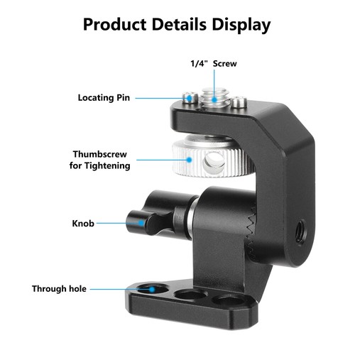 CAMVATE Tilt Adjustable On-Camera Monitor Mount w/1/4"-20 Screw & Locating Pins - Picture 23 of 25