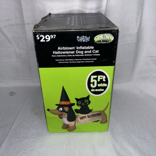 Gemmy Hallowiener Gonfiabile Soffiato per Cani e Gatti 5 FT Testato/Funzionante con Scatola - Foto 8 di 9