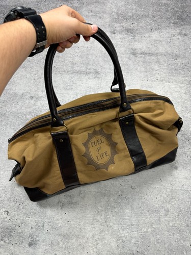 Vintage Diesel Fuel For Life Braun Leder Schulter Sporttasche Y2K Unisex 46x24cm - Bild 3 von 18