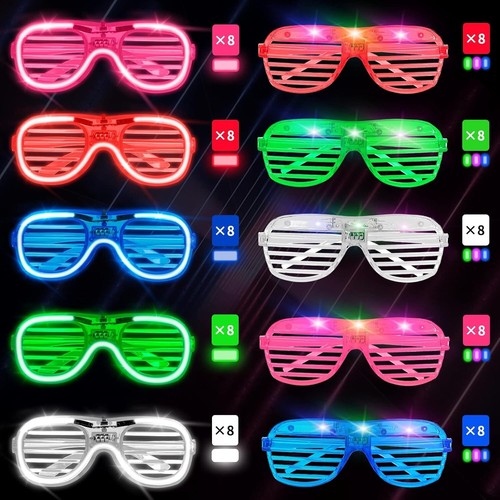 80 Pack LED Light Up Glasses Toys,Bulk Glasses,5 Colors Neon Glowing Glasses ... - Picture 4 of 8