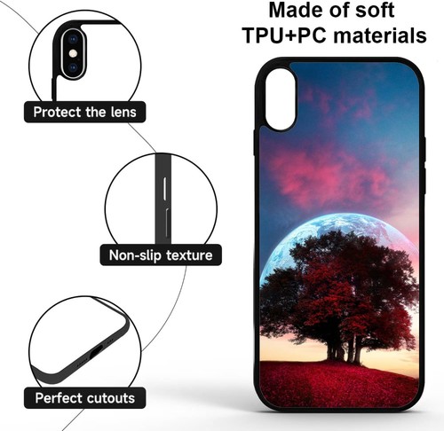For iPhone X XS 11 12 13 14 15 Pro Max Space Autumn Tree Print Case - Picture 4 of 240