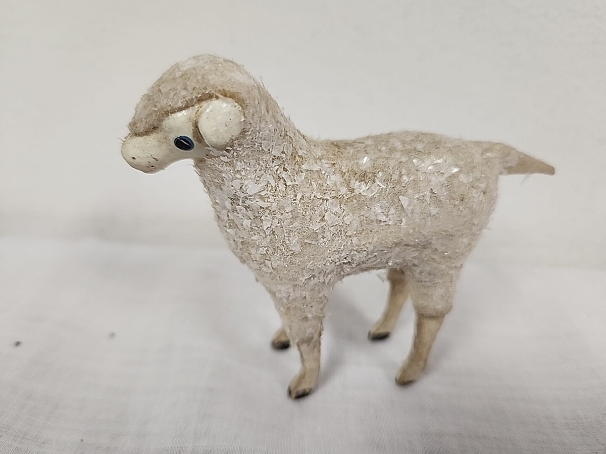 Vintage Antique Putz Wooly Glitter 3