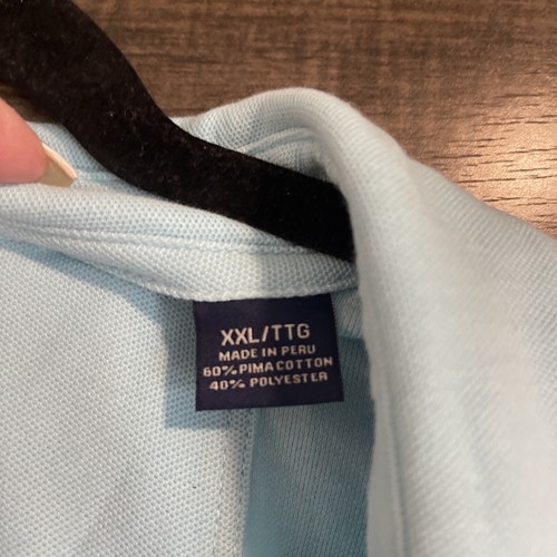 Camisa Polo Tommy Bahama Pima Mezcla Algodón Microfibra Suave Azul Talla 2XL - Imagen 5 de 11