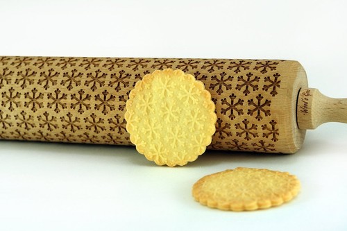 Engraved rolling pin wooden laser cut ANY PATTERN cookies embossed embossing pin - Picture 109 of 200