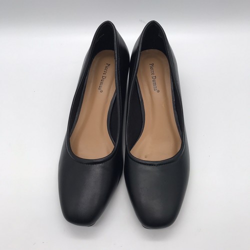 Pierre Dumas Sadie Black Vegan Leather Pumps Women's 8M Block 1.75 in Heel Shoes - Picture 6 of 10